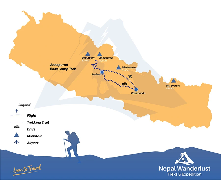 Annapurna Base Camp Trek Route Map