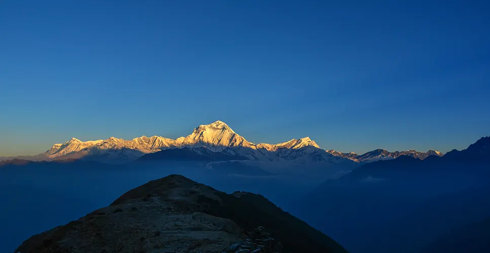 Sunset in Annapurna Himalayas