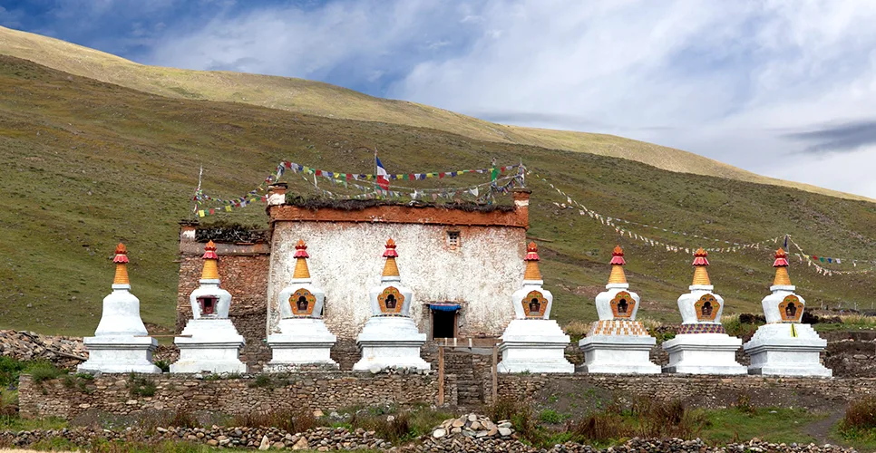 Monastery and stupa in Shey Phoksumdo National park