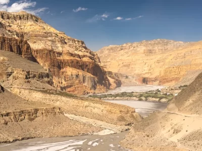 Landscape of Upper Mustang in Himalaya Mountain range