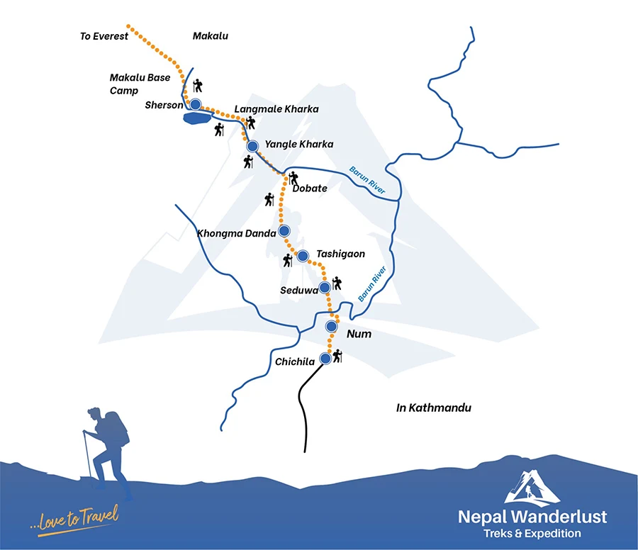 Makalu Base Camp Trek Route Map