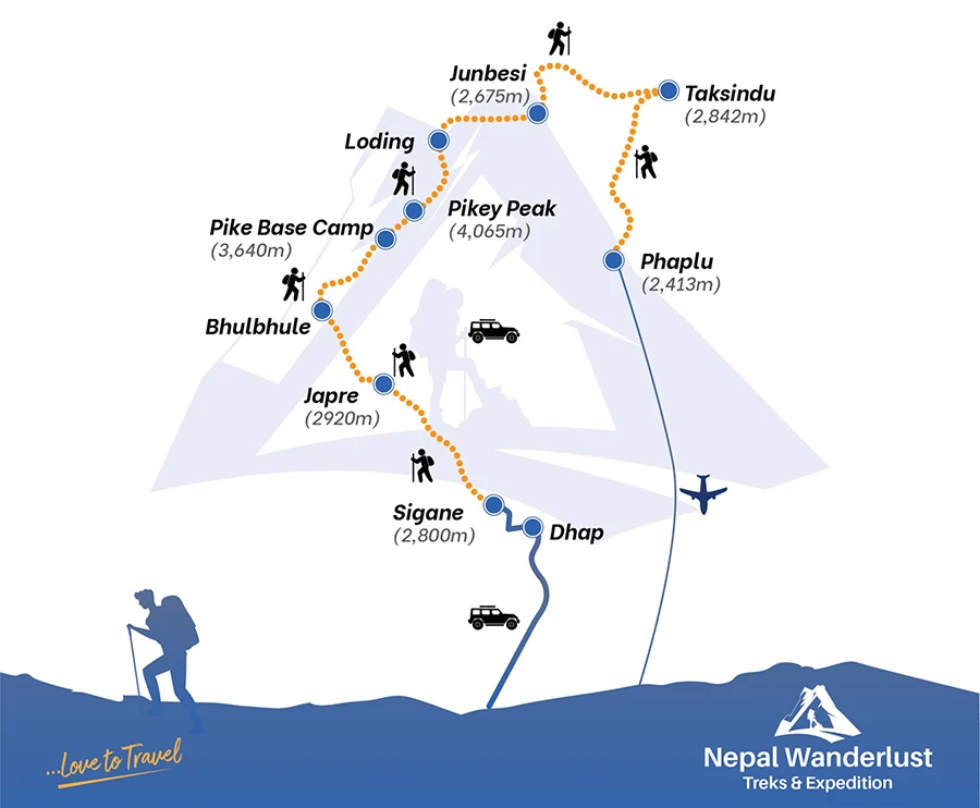 Pikey Peak Trek Route Map